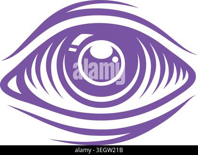 Purple Eye Icon eye logo Stock Vector