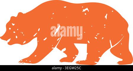 Grizzly Bear Silhouette Illustration Stock Vector