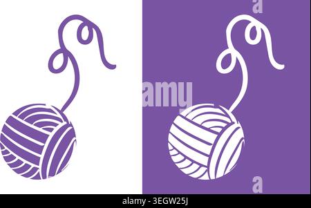 Yarn Ball and Thread Illustration Stock Vector