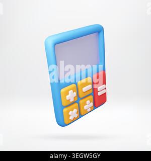 3D Calculator icon with math symbols Stock Vector