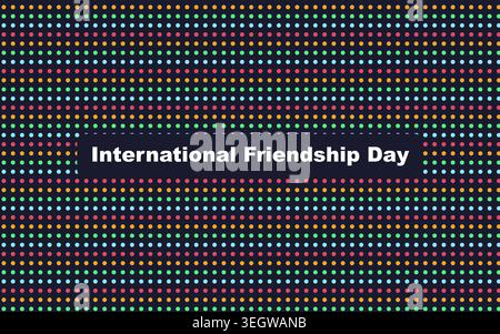 International friendship day graphic with colorful polka dot pattern design Stock Vector