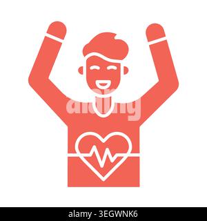 Heart rate variability color flat icon for digital and print projects.  Minimal clean icons for apps and websites. Modern simple icons for UI UX and b Stock Vector