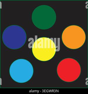 Colorful Circle Pattern on Dark Background vector, illustration Stock Vector