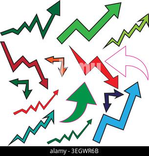Business Growth Arrow Set Vector Illustration Stock Vector