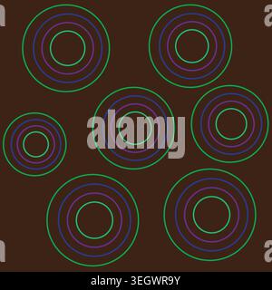 Neon Circle Ring Pattern Background vector, illustration Stock Vector