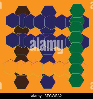 Colorful Hexagon Abstract Pattern Design vector, illustration Stock Vector