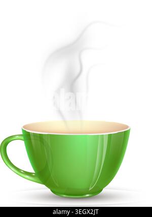 Coffee cup with steam isolated on white background Stock Vector