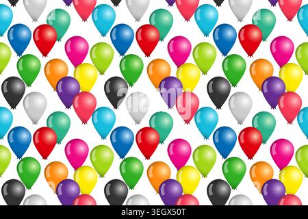 Seamless pattern of colorful balloons on white background Stock Vector