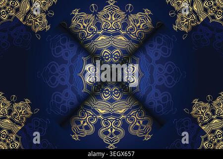 Elegant seamless pattern featuring intricate golden ornaments on a rich background, embodying luxury and sophistication Stock Vector