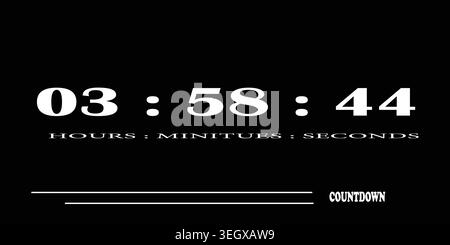 Digital countdown timer interface showing hours minutes and seconds remaining Stock Vector