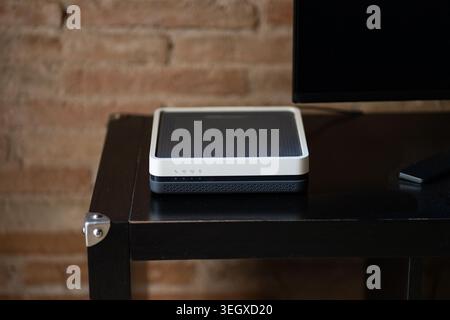 Internet router or modem providing fast broadband connection network access Stock Photo