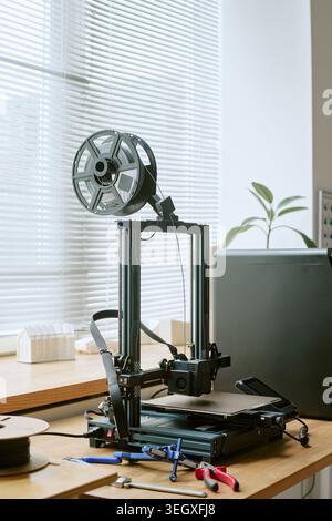 Desktop 3d Printer Standing Ready for Prototyping in Design Studio Stock Photo