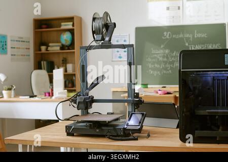 3d Printer Standing in Classroom for Stem Learning and Prototyping Stock Photo