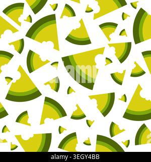 seamless pattern of winter melon. foods wrapping pater. vector illustration. Stock Vector