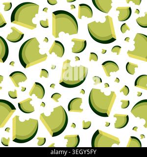 Melon Fruits Seamless Pattern Design Vector Stock Vector