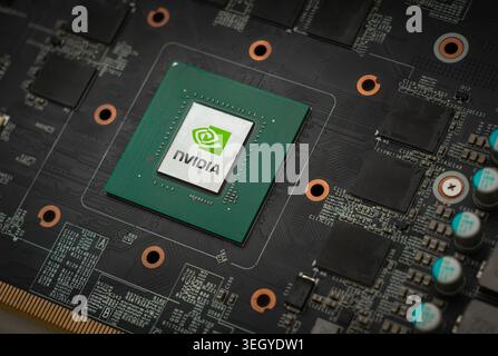 Nvidia next generation and high performance chip technology Stock Photo