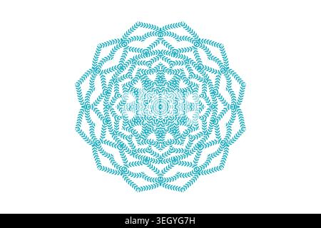 A blue and white geometric pattern displayed on a clean white background, showcasing intricate shapes and designs Stock Vector