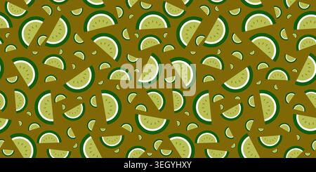 Melon Background Seamless Pattern Design Vector Stock Vector