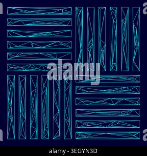 Laminate flooring low poly triangulation triangulated polygonal electric cyan blue vibrant aqua neon color vector illustration image outline contour Stock Vector