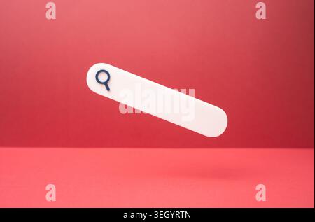 Search bar. Ask AI. Search for information. Artificial intelligence assistant, online queries and digital navigation for research, education and busin Stock Photo
