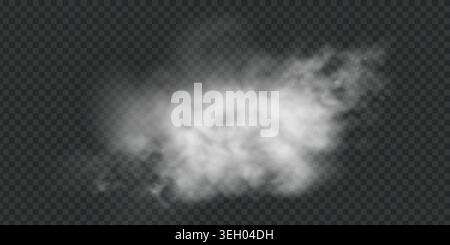 Smoke and dust follow a racing car on a dark highway. Stock Vector
