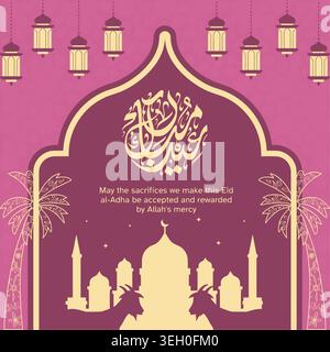 Luxurious Eid al Adha greeting design featuring Arabic calligraphy ...