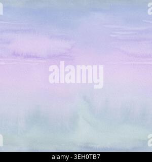 Soft pastel watercolor seamless pattern with dreamy lavender and blush gradients. Delicate abstract texture ideal for fabric, wallpaper, stationery, p Stock Photo