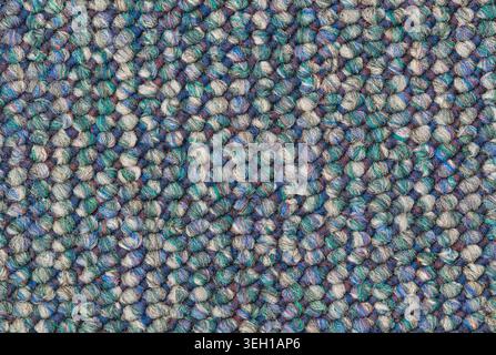 Blue tone nylon material color swatch sample woven thread background full frame. Stock Photo