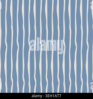 Abstract Wavy Blue Organic Stripes Background Stock Vector