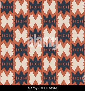 Bohemian Ikat Chevron Geometric Textile Design Stock Vector
