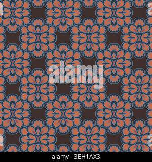 Damask Floral Medallion Baroque Motif Background Stock Vector