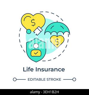 Life insurance multi color concept icon Stock Vector