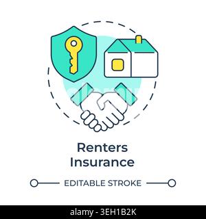 Renters insurance multi color concept icon Stock Vector