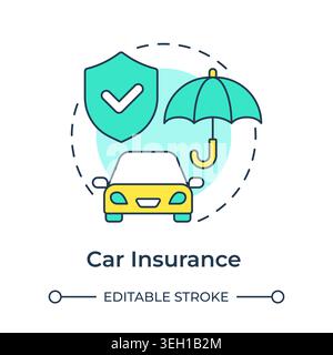 Car insurance multi color concept icon Stock Vector