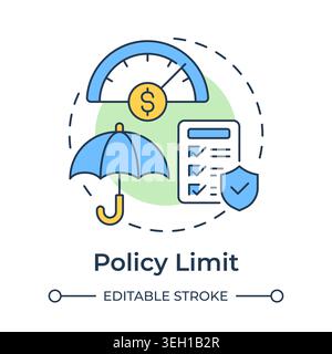 Policy limit multi color concept icon Stock Vector