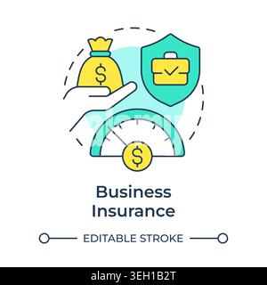 Business insurance multi color concept icon Stock Vector