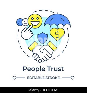 People trust multi color concept icon Stock Vector