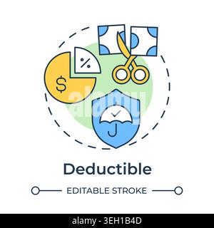 Deductible multi color concept icon Stock Vector
