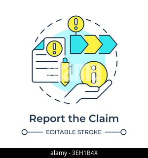 Report the claim multi color concept icon Stock Vector
