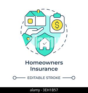 Homeowners insurance multi color concept icon Stock Vector