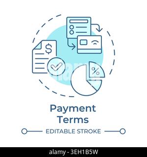 Payment terms soft blue concept icon Stock Vector