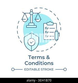 Terms and conditions soft blue concept icon Stock Vector