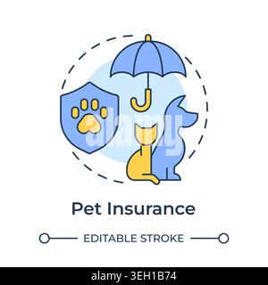 Pet insurance multi color concept icon Stock Vector