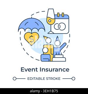 Event insurance multi color concept icon Stock Vector