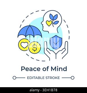 Peace of mind multi color concept icon Stock Vector