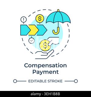 Compensation payment multi color concept icon Stock Vector