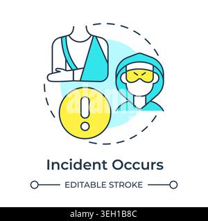 Incident occurs multi color concept icon Stock Vector