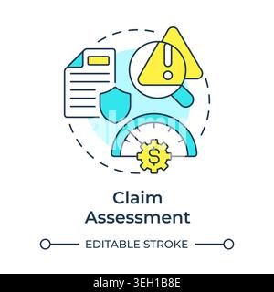 Claim assessment multi color concept icon Stock Vector