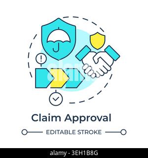 Claim approval multi color concept icon Stock Vector
