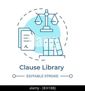 Clause library soft blue concept icon Stock Vector